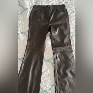 Mango Dark Brown Leather Trousers